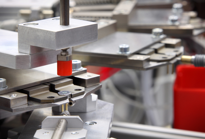 SCHOTT airbag ignitor feedthroughs are manufactured to meet the automotive industry’s high quality and high volume requirements Industrial manufacture equipment producing SCHOTT feedthroughs for airbags and seatbelts